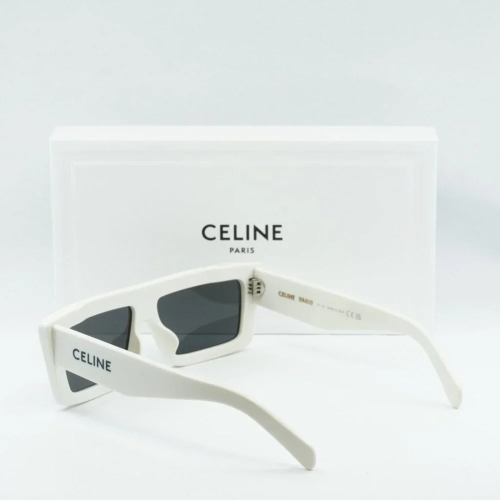 🕶️ New Celine CL40214U 25A Sunglasses - Ivory Frame, Smoke Lenses - Picture 6 of 11